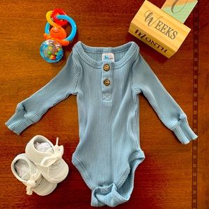 Little One Shop Sky Blue Ribbed Bodysuit